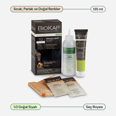 BioKap Nutricolor Delicato Rapid Saç Boyası 135 ml | 1.0 Doğal Siyah