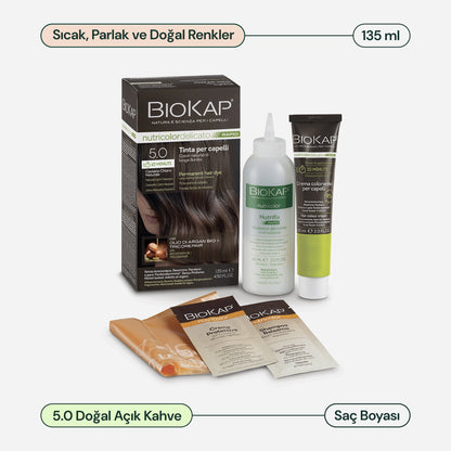 BioKap Nutricolor Delicato Rapid Saç Boyası 135 ml | 5.0 Doğal Açık Kestane