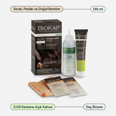BioKap Nutricolor Delicato Rapid Saç Boyası 135 ml | 5.05 Kestane Açık Kahve