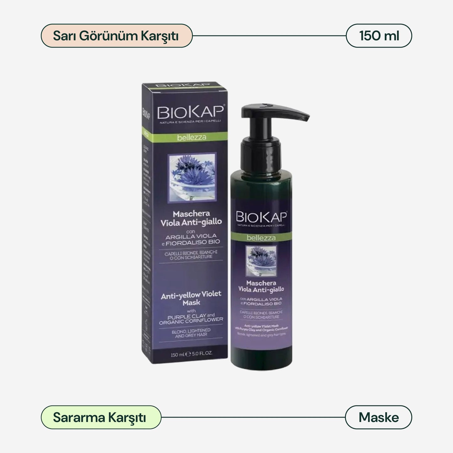 Bellezza Sararma Karşıtı Mor Maske 150 ml