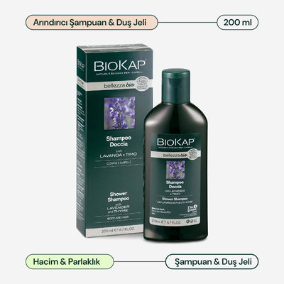 Biokap Bellezza Bio Shower Shampoo Duş Jeli ve Şampuan 200 ml
