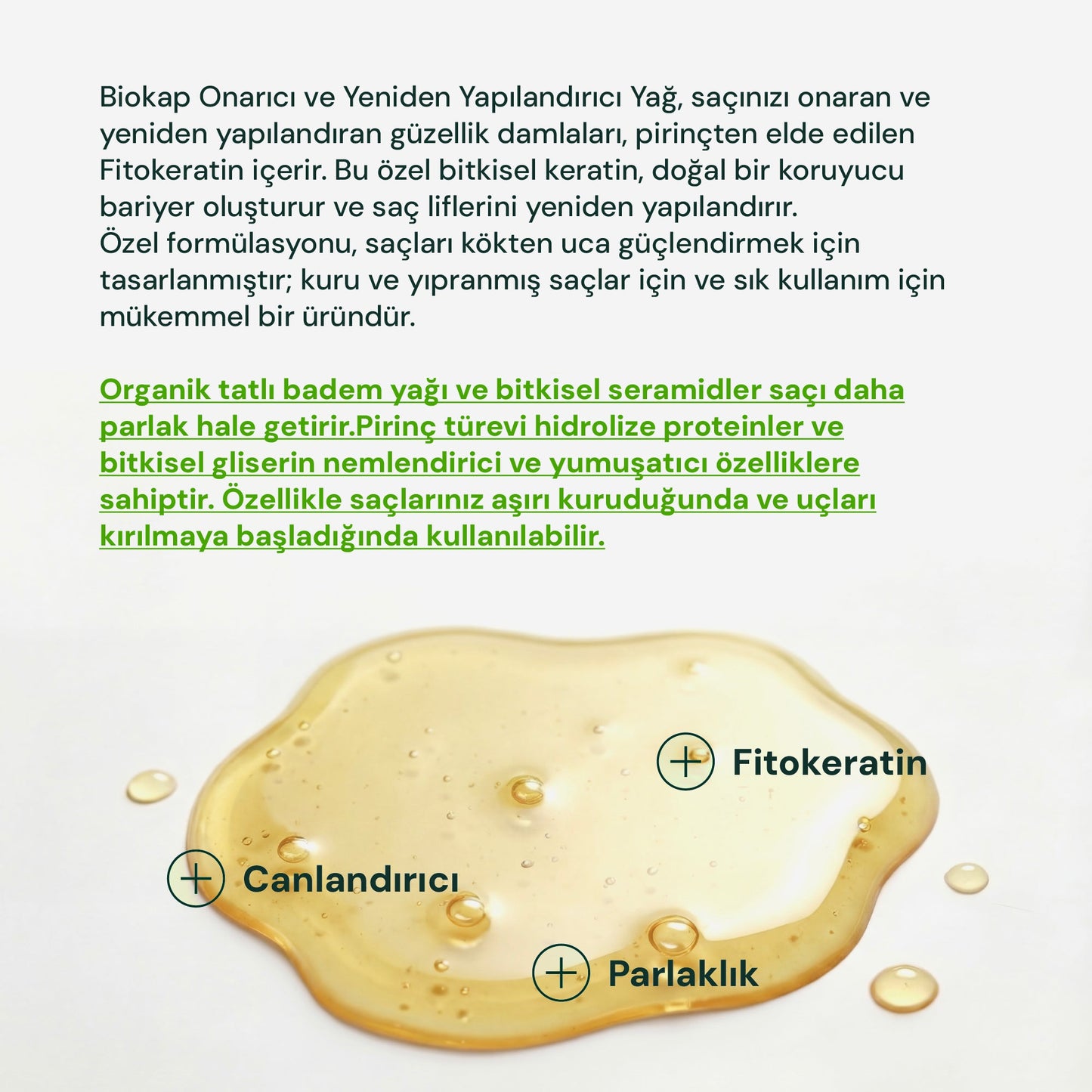 Biokap Bellezza Onarıcı ve Yapılandırıcı Saç Bakım Yağı 125 ml